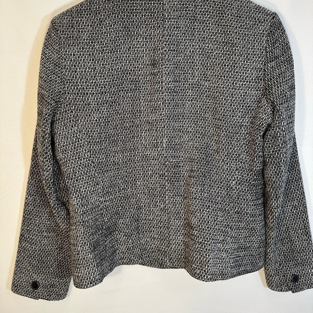 Style & Co Women’s Size 6P Black Cream Long Sleeve Tweed Jacket Blazer Workwear - Picture 11 of 11